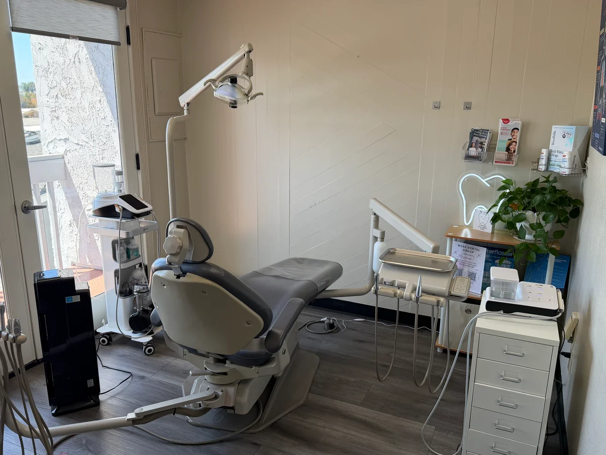 Mesa Dental Group treatment room with a dental chair and equipment